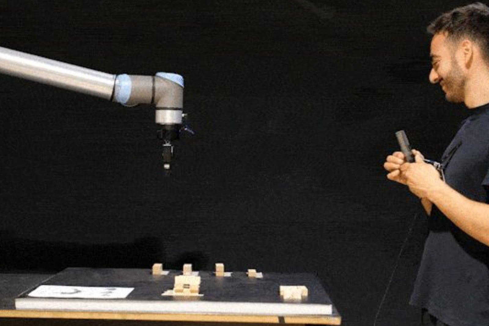 Blabber Bot speech-driven robotic assembly setup