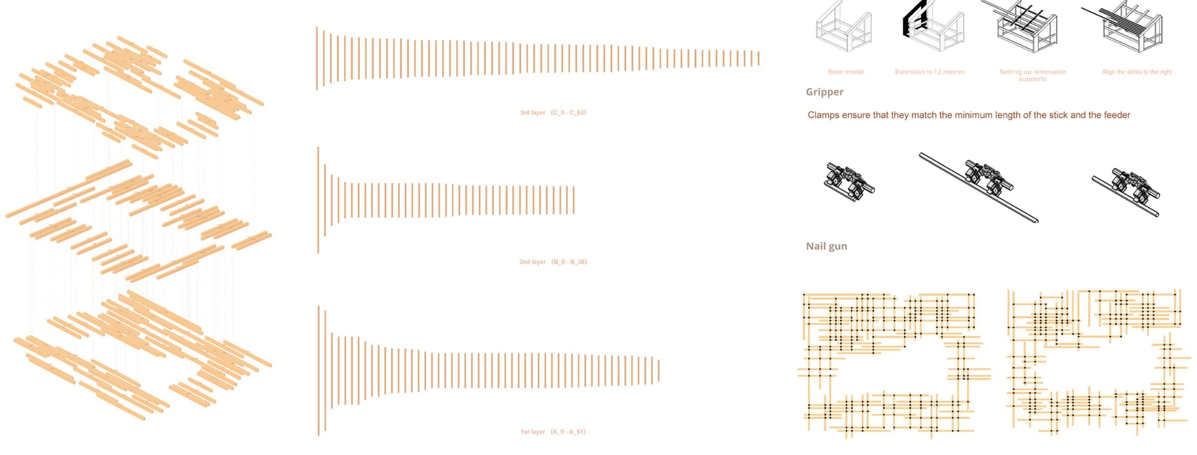 Assembled self-shading stick facade