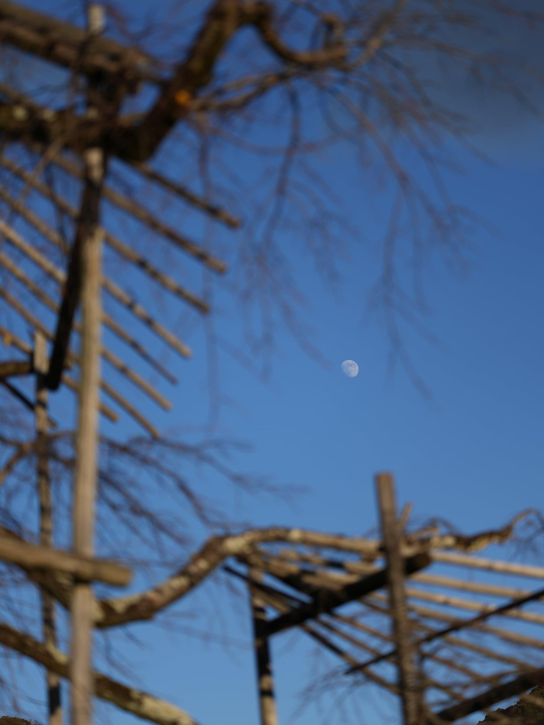 Transmission tower against a clear sky