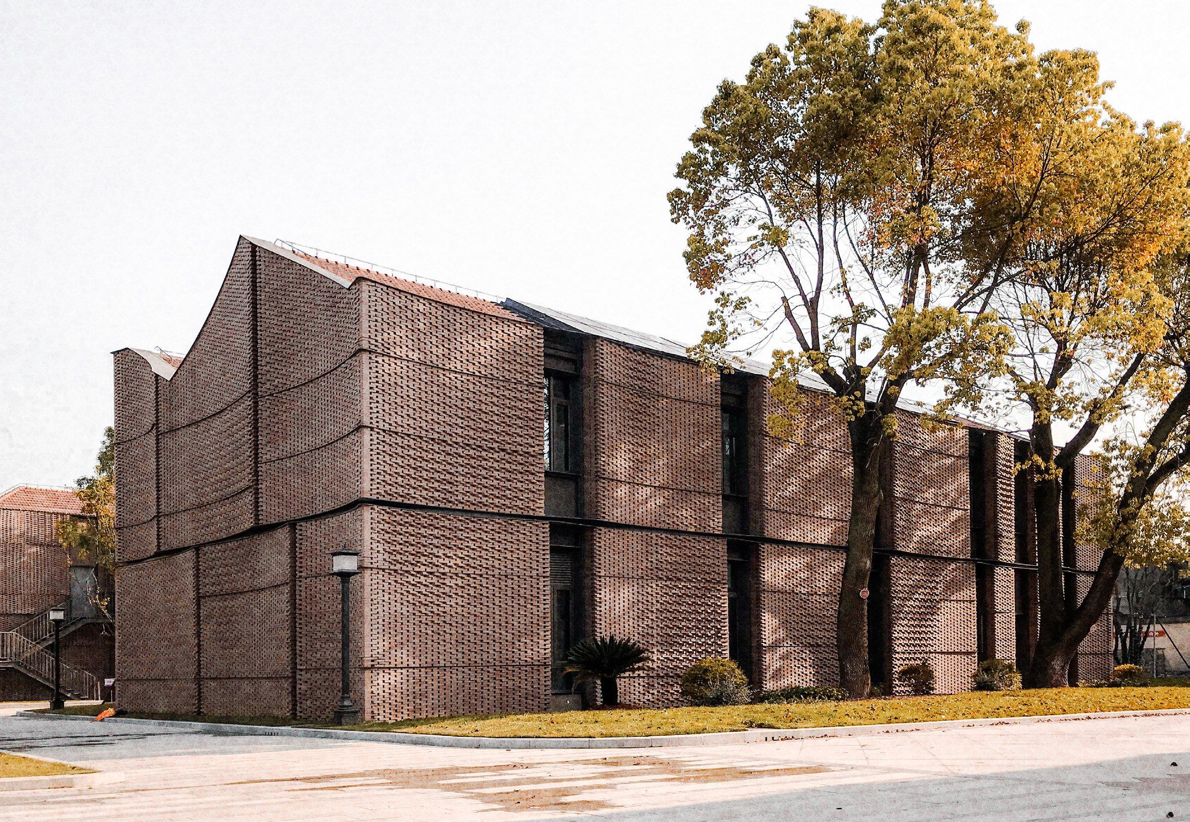 Parametric brick elevation of the renovated building