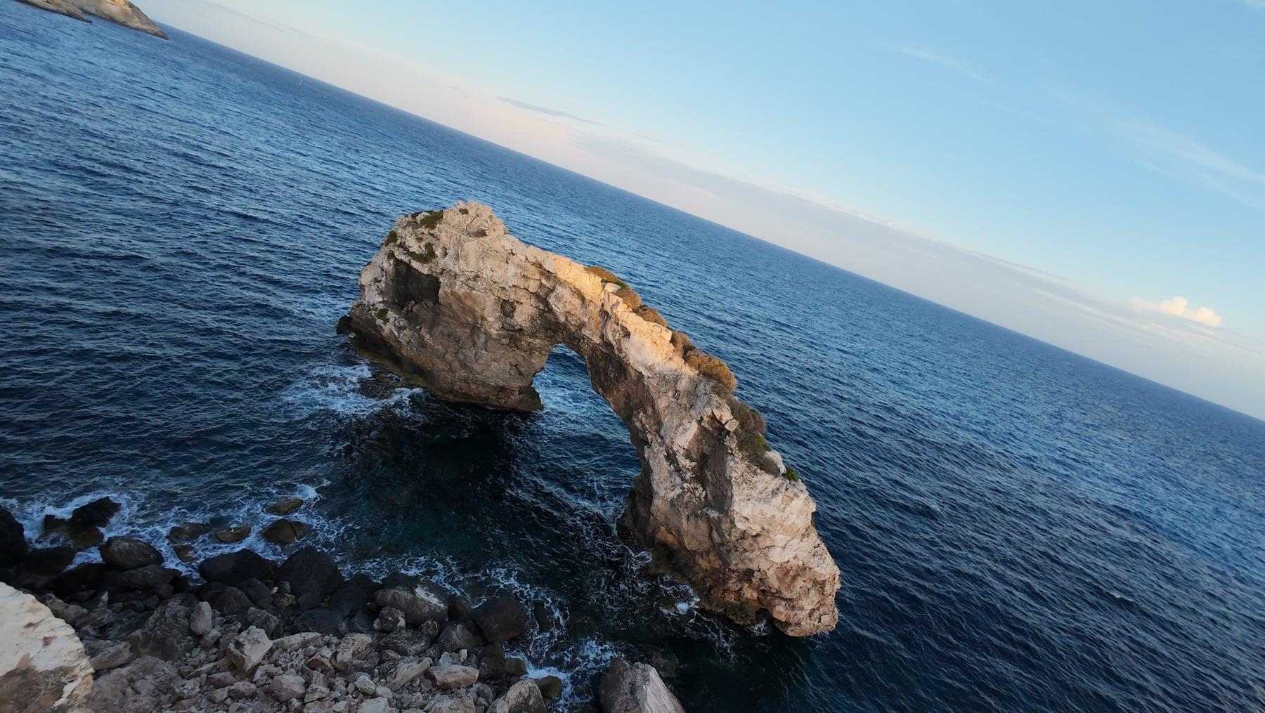 Sea arch at dusk