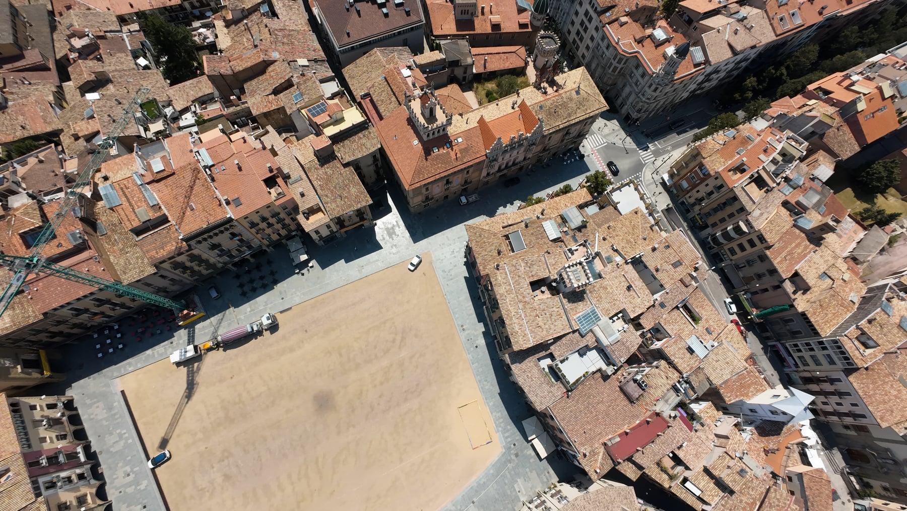 Old-town plaza — top-down