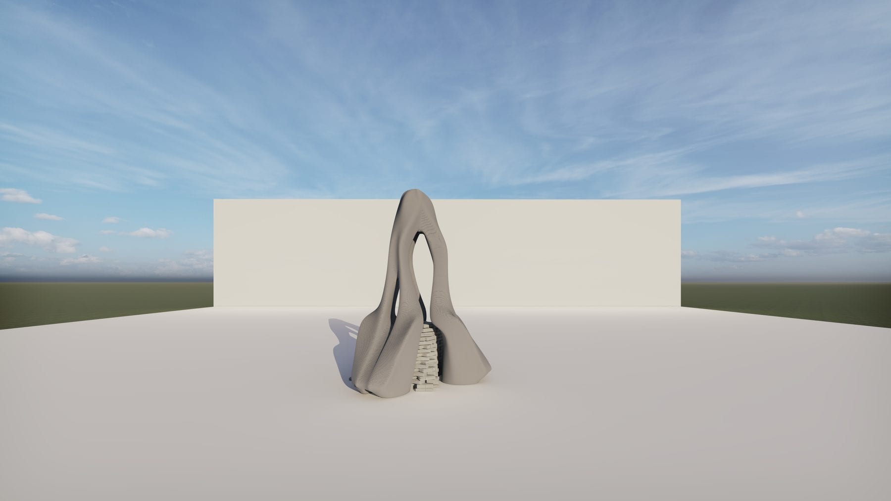 Design render of the Christmas tree sculpture on the plaza