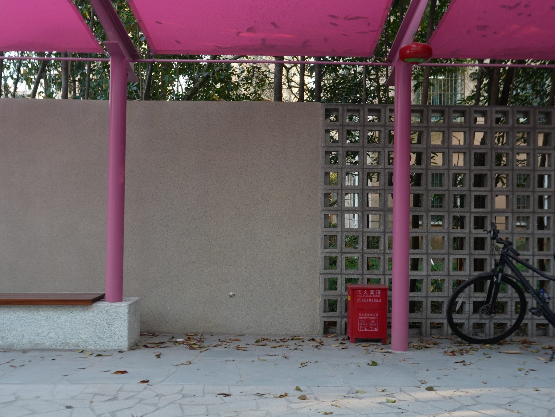 Screen wall and canopy elevation