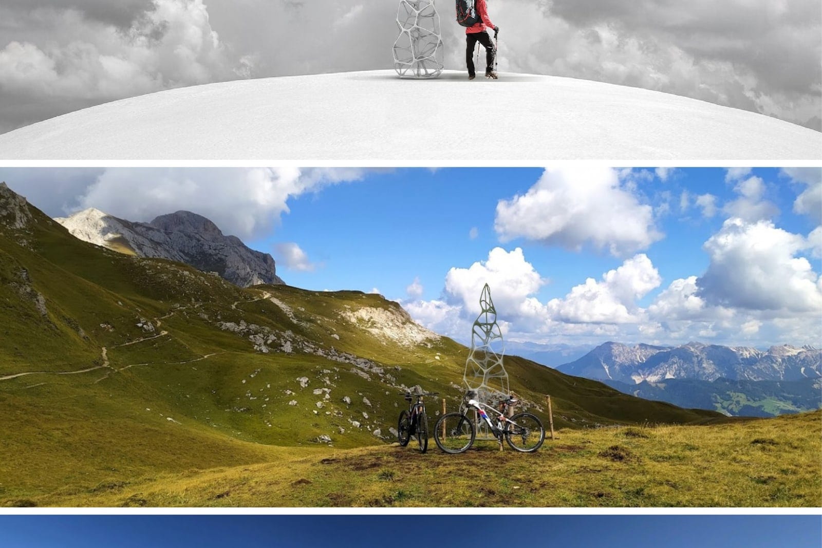 Earth's Expansion photomontages in the Dolomites landscape