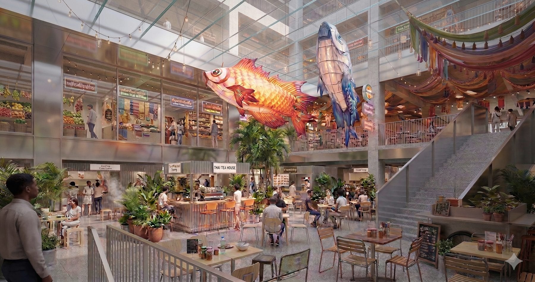 Render of the central atrium
