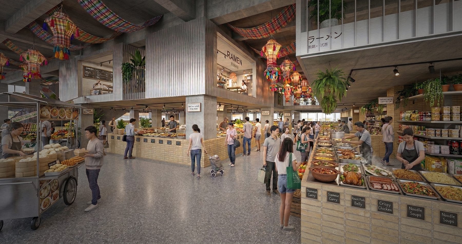 Render of the deli speciality street