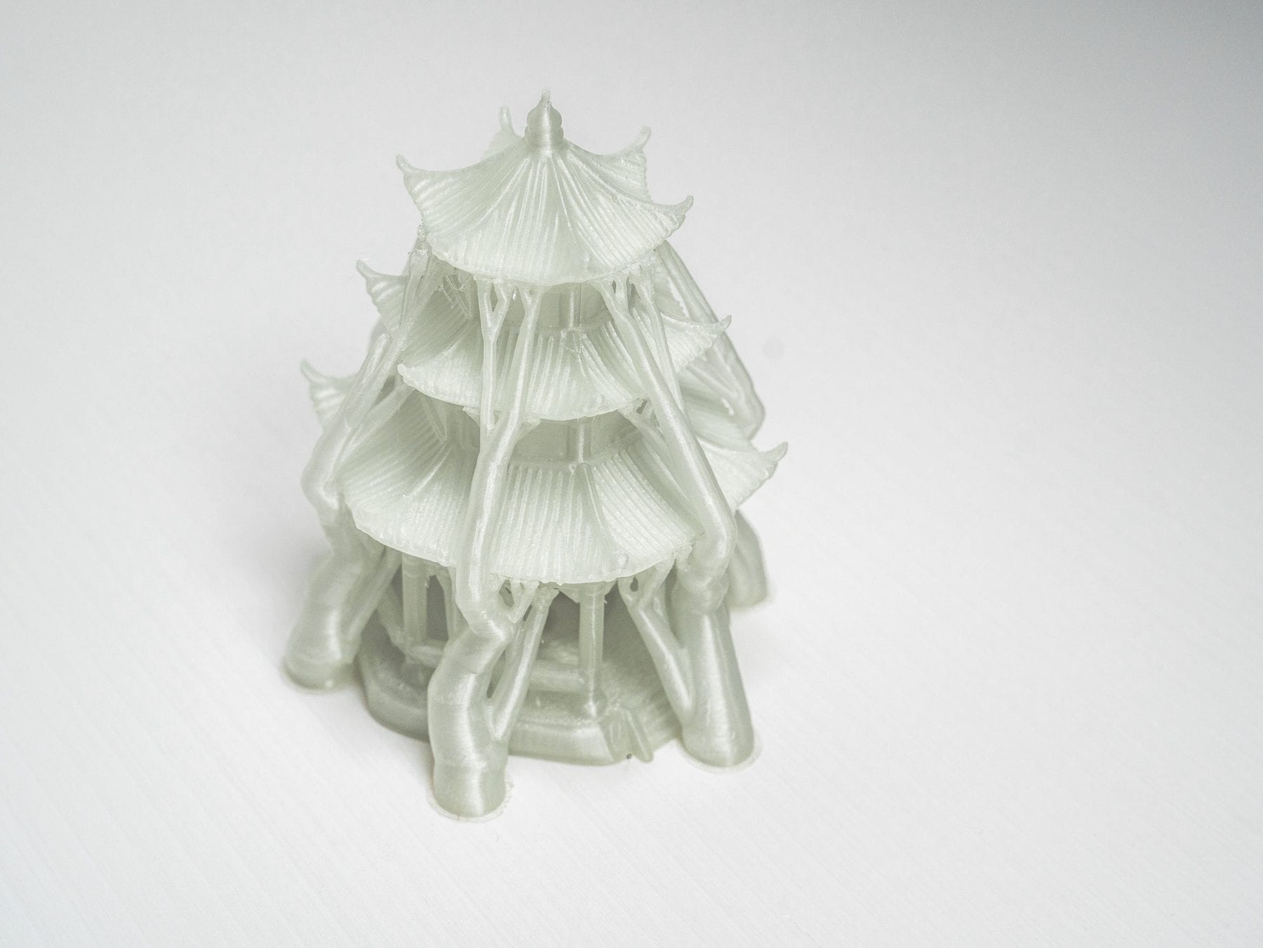 Close view of the pagoda tower study model