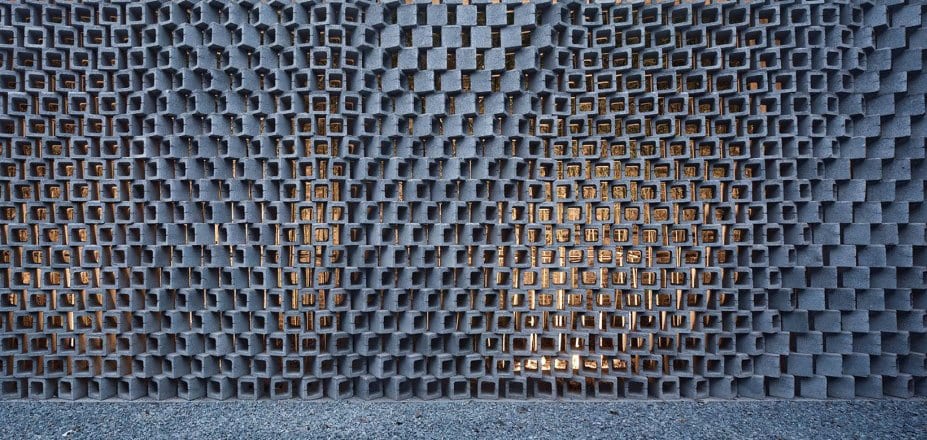 Perforated parametric brick wall filtering light