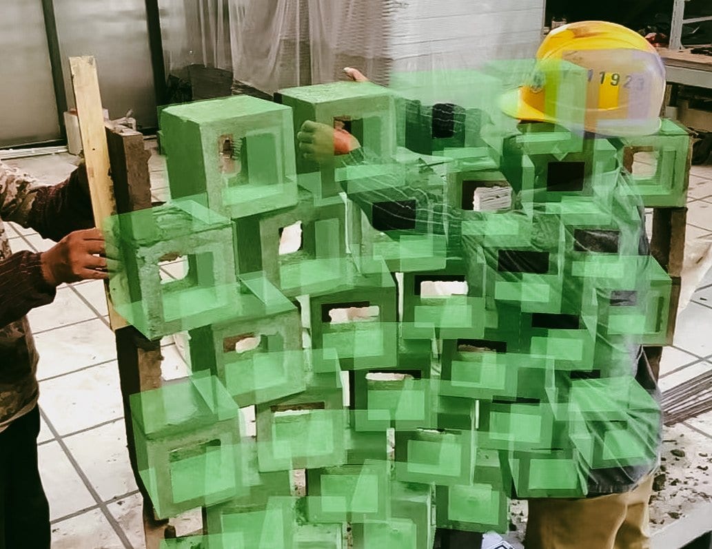 Physical mock-up of the brick aggregation logic