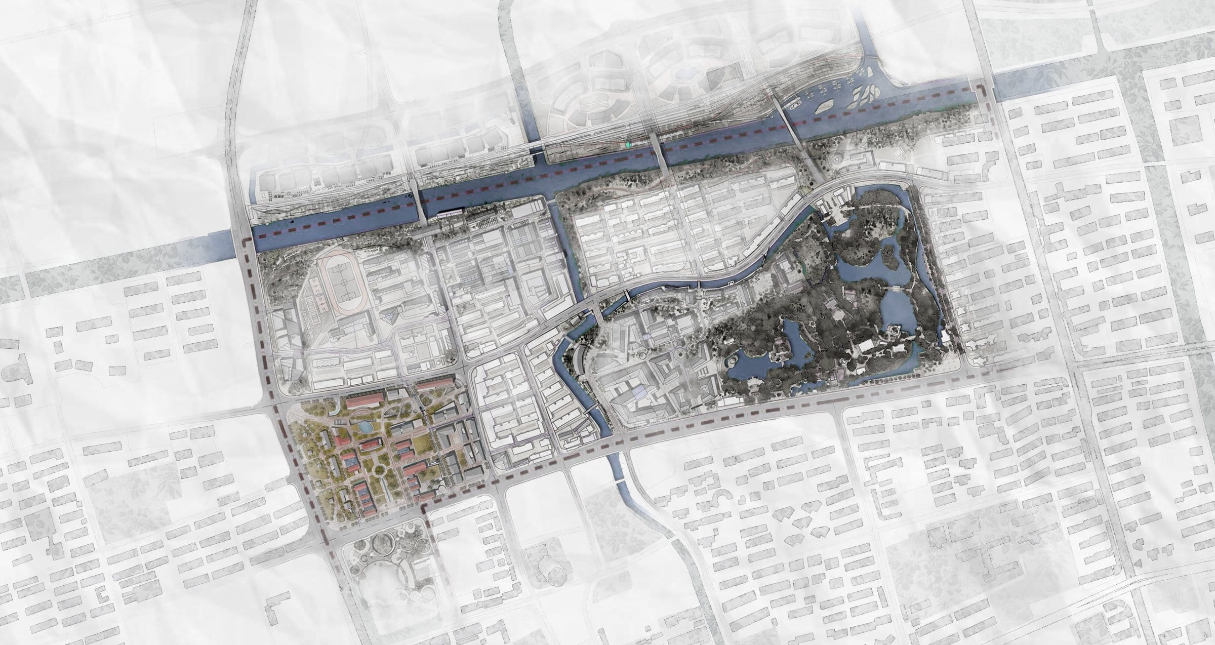 Masterplan aerial of the Nanqiaoyuan urban renewal area