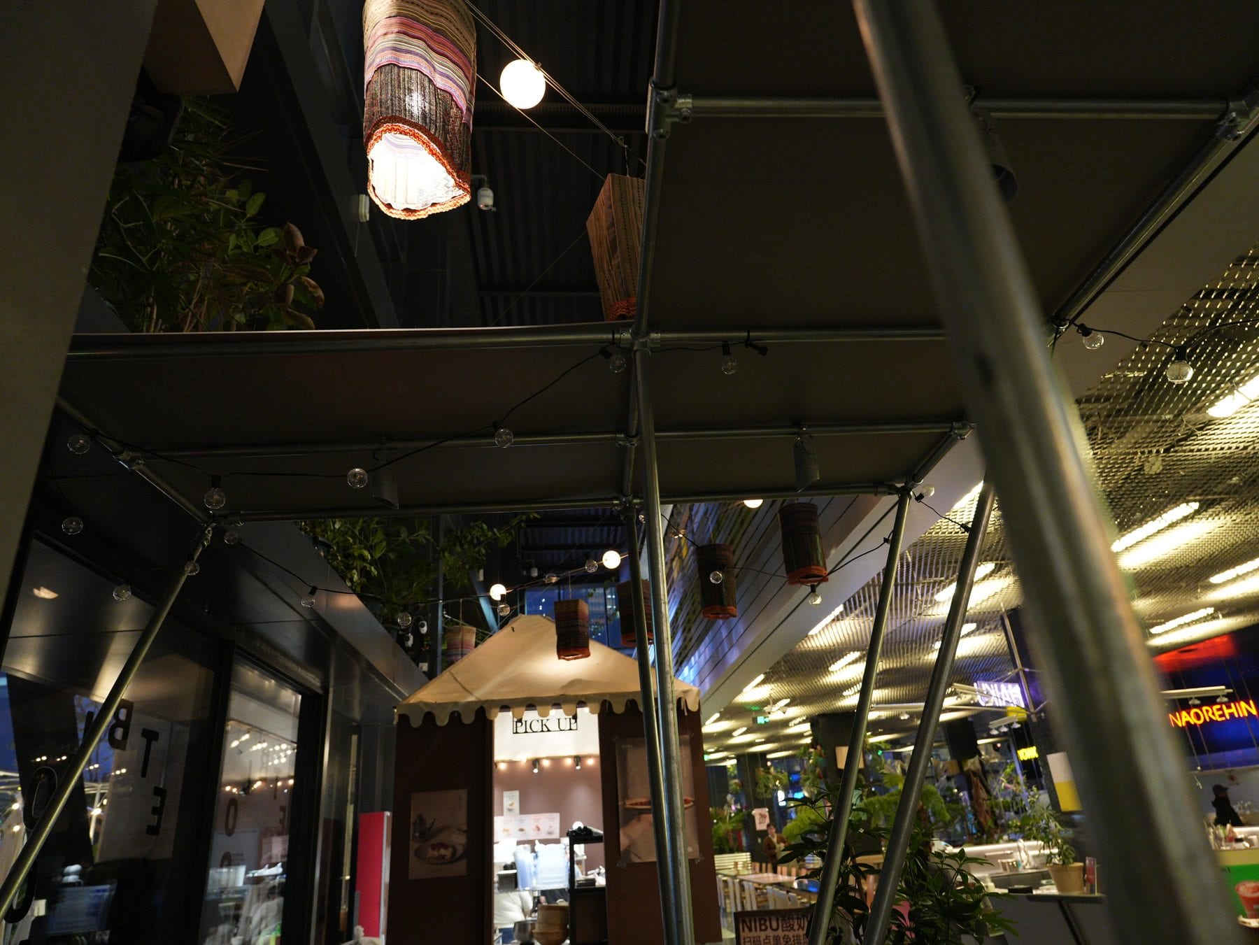 Canopy frame detail with lantern
