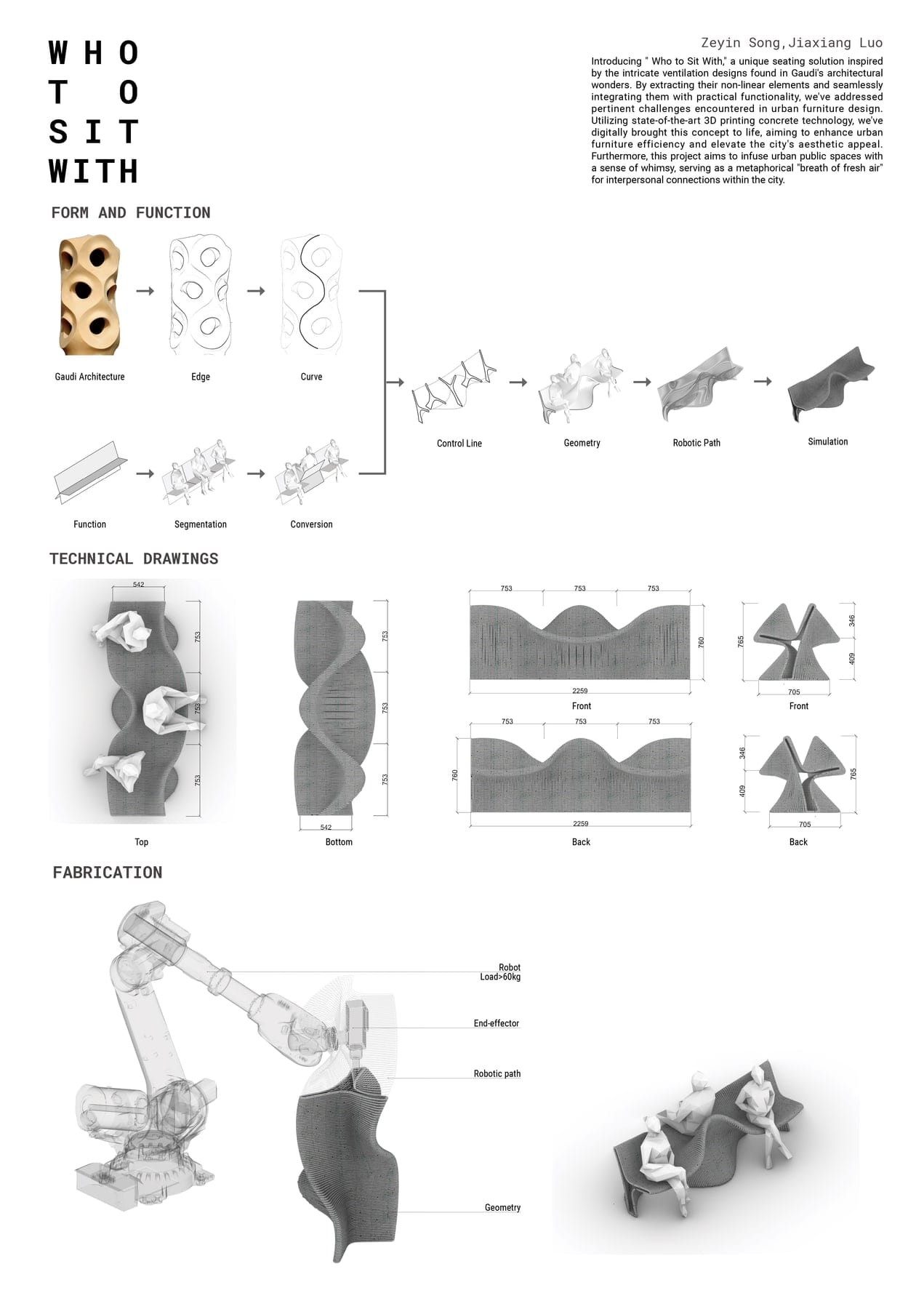 Competition board — form, function, technical drawings and fabrication