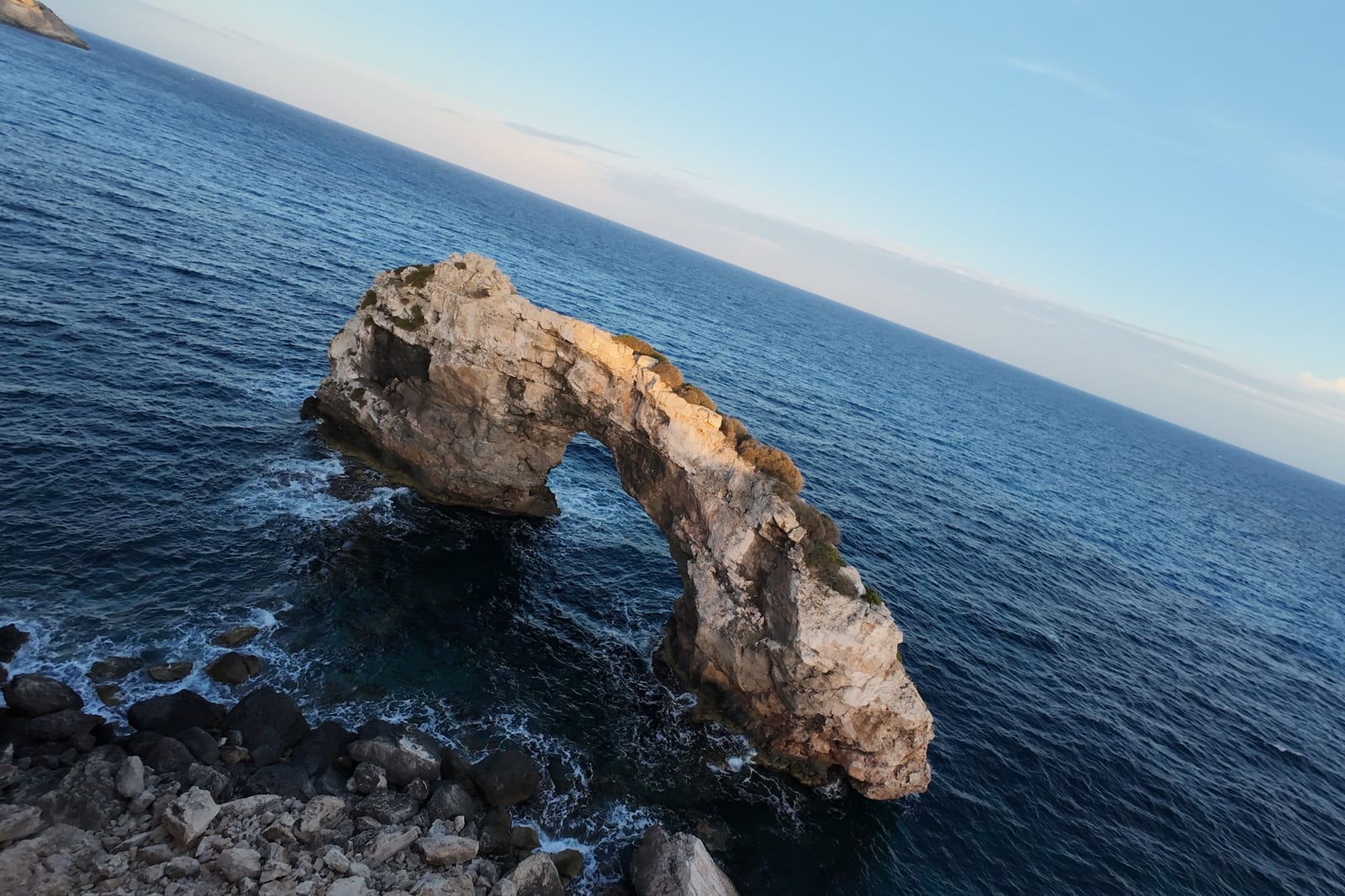 Sea arch at dusk, Mediterranean coast